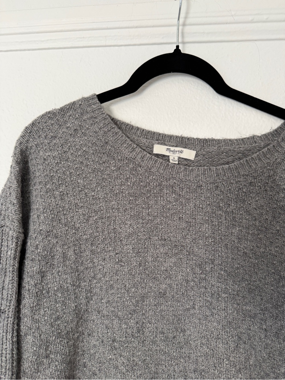 Madewell Gray Women's Knit Texturemix Pulover Sweater size small - Picture 4 of 7